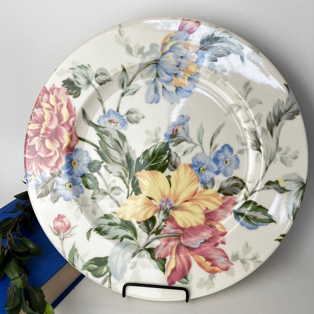 Oscar de la Renta Dinner Plate English Tapestry LF005 12in Ivory Floral China - Picture 11 of 11